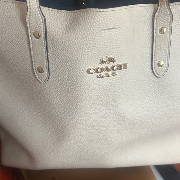 Coach Ivory Leather Tote - Picture 1 of 3